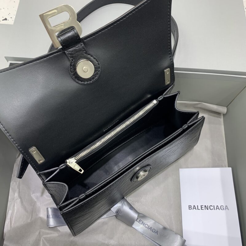 Replica Balenciaga Crush Small Black Silver - elite superclone designer purse