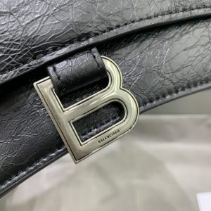 Replica Balenciaga Crush Small Black Silver - elite superclone designer purse