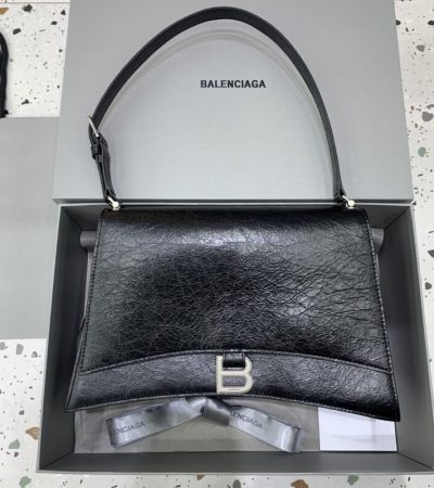 Replica Balenciaga Crush Large Black Silver - high-accuracy replica luxury purse