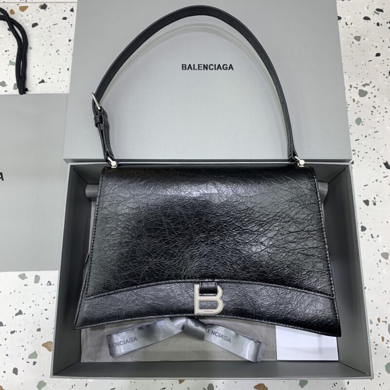 Replica Balenciaga Crush Large Black Silver - high-accuracy replica luxury purse