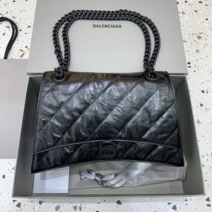 Replica Balenciaga Crush Large Full Black - 1:1 designer replica handbag