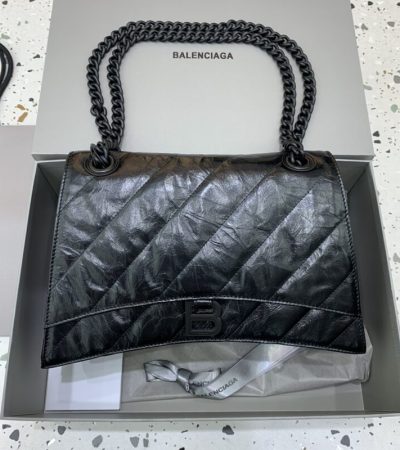 Replica Balenciaga Crush Large Full Black - 1:1 designer replica handbag