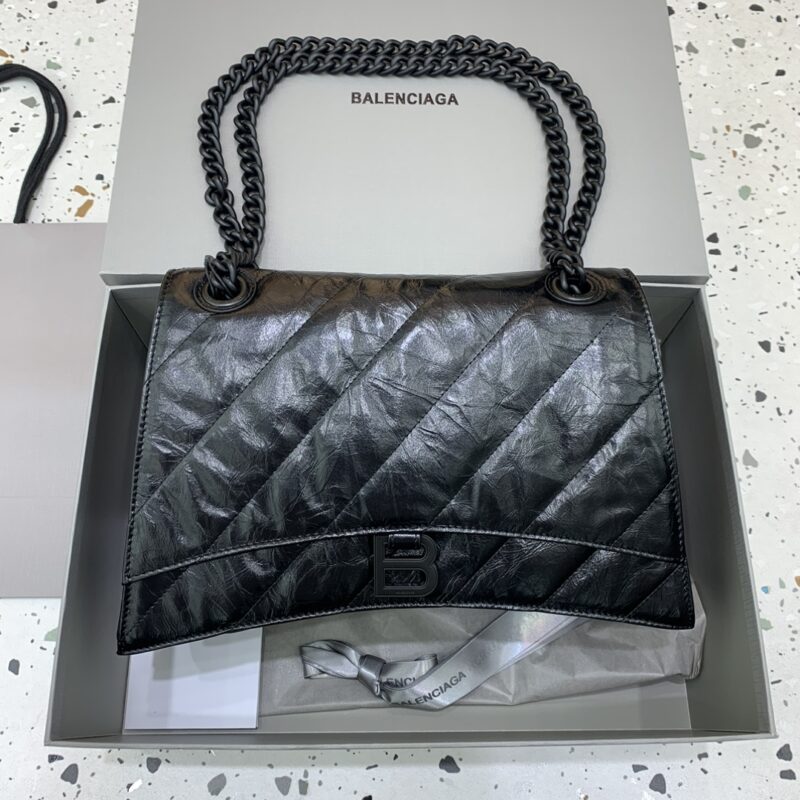 Replica Balenciaga Crush Large Full Black - 1:1 designer replica handbag