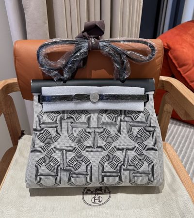 Replica Hermes Herbag 31cm Circuit Black - 1:1 designer replica handbag