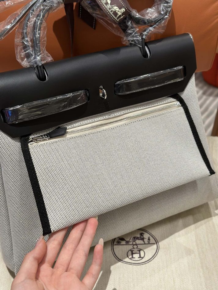 Replica Hermes Herbag 31cm Circuit Black - top-tier luxury replica shoulder bag