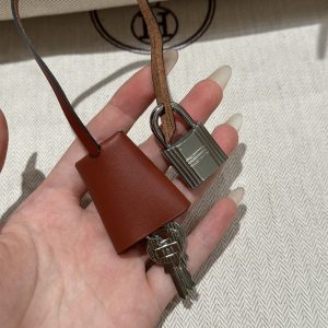 Replica Hermes Herbag 31cm Beige Red - best quality luxury bag dupe