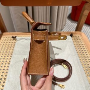 Replica Hermes Kelly Brown Epsom Gold - high-accuracy replica luxury purse