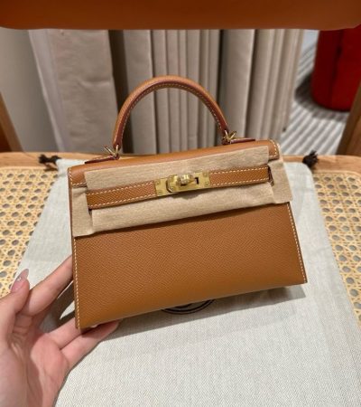 Replica Hermes Kelly Brown Epsom Gold - best quality luxury bag dupe