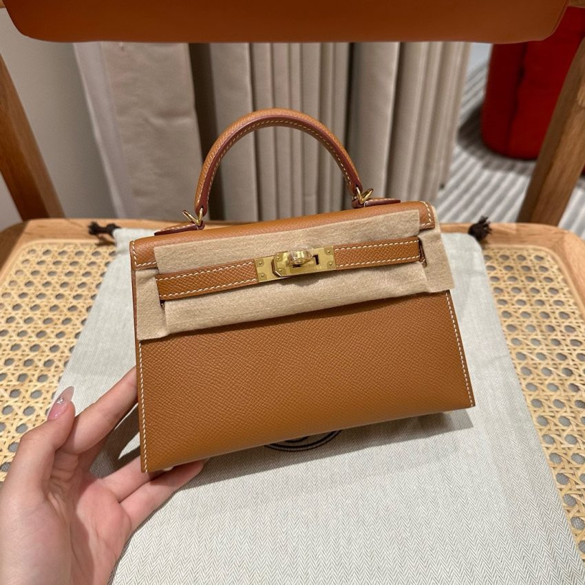 Replica Hermes Kelly Brown Epsom Gold - best quality luxury bag dupe