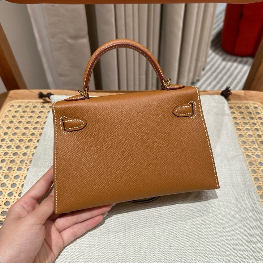 Replica Hermes Kelly Brown Epsom Gold - best quality luxury bag dupe