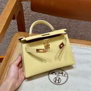 Replica Hermes Kelly Jaune Poussin - top-tier luxury replica shoulder bag