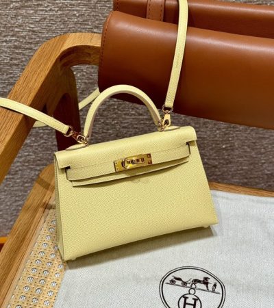 Replica Hermes Kelly Jaune Poussin - premium 1:1 fake handbag model