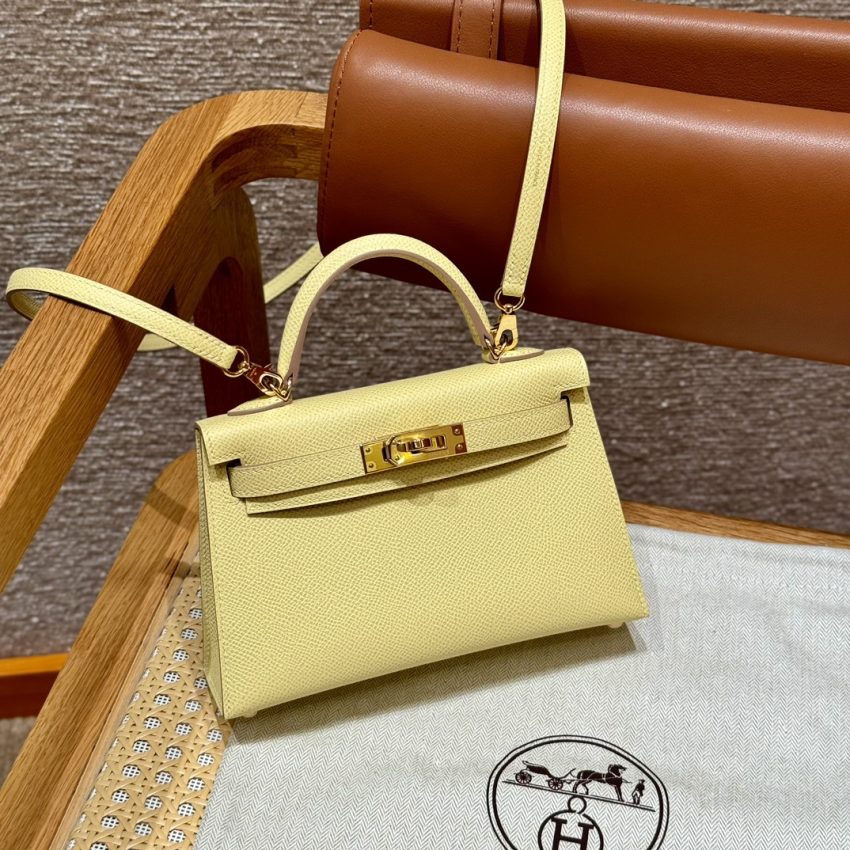 Replica Hermes Kelly Jaune Poussin - premium 1:1 fake handbag model