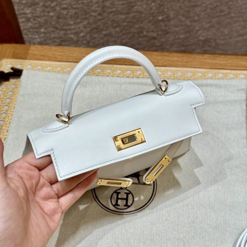 Replica Hermes Kelly Brown Epsom Blanc - authentic-look luxury purse replica