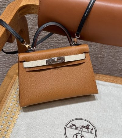 Replica Hermes Kelly Noir Blue Epsom - 1:1 designer replica handbag