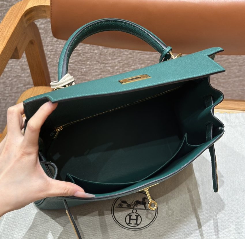 Replica Hermes Kelly Malachite Togo - best quality luxury bag dupe