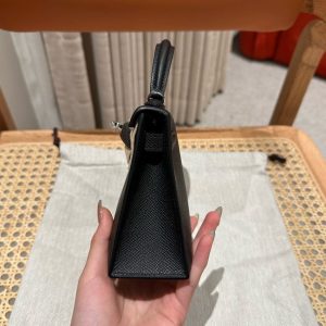 Replica Hermes Kelly Black Epsom Silver - best-selling designer handbag dupe