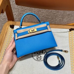 Replica Hermes Kelly Blue Fruda Epsom - high-accuracy replica luxury purse