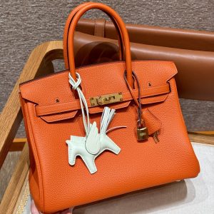 Replica Hermes Top Quality Replica Bag ShopOrange Togo Gold - high-quality designer bag clone