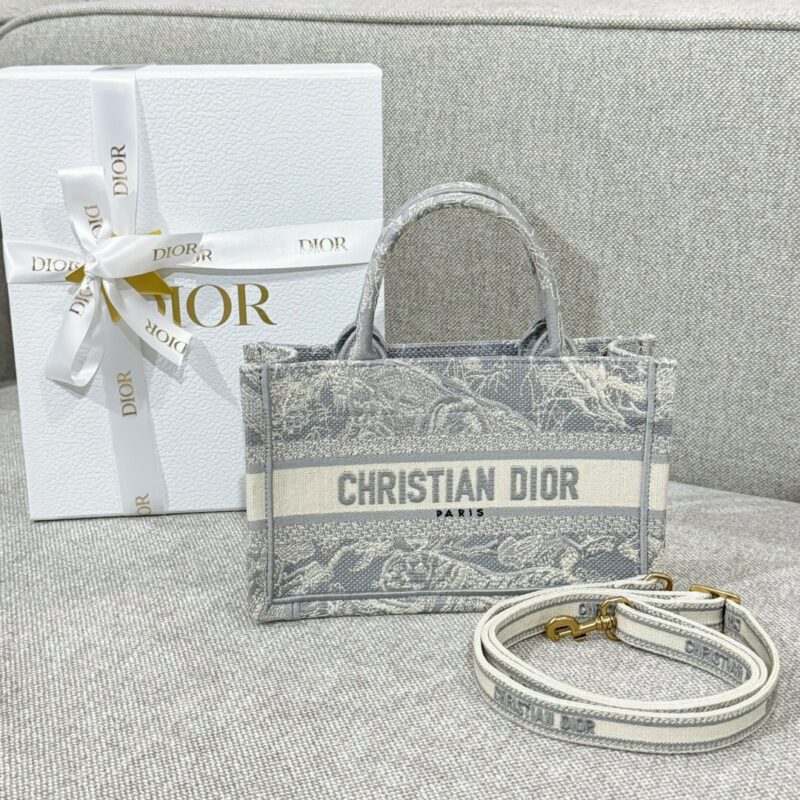 Replica Dior Tote Book Mini Grey Tiger - 1:1 designer replica handbag