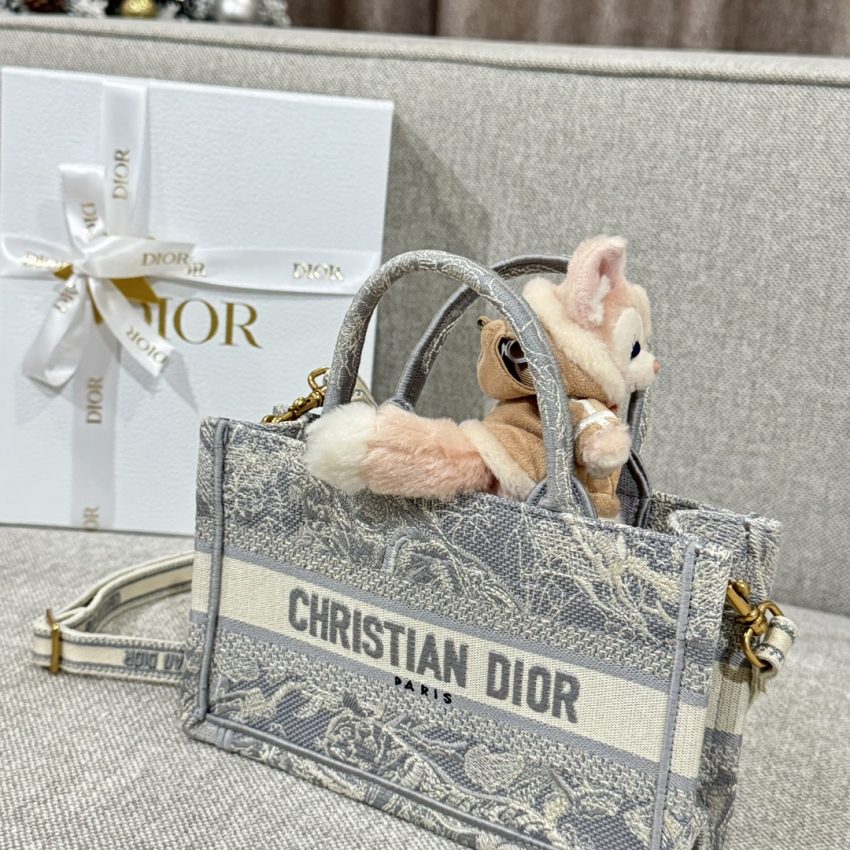 Replica Dior Tote Book Mini Grey Tiger - top-rated replica designer bag