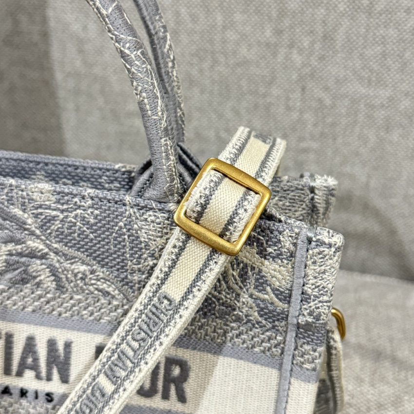 Replica Dior Tote Book Mini Grey Tiger - high-end fake designer purse