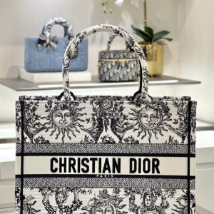 Replica Dior Tote Book Black&White Sun - ultra-realistic fake designer tote