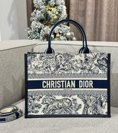 Replica Dior Tote Book White Tiger Leather - high-accuracy replica luxury purse