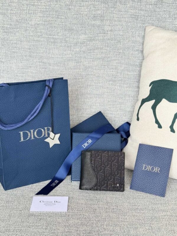 Replica Dior Jacquard Wallet Oblique Black - elite superclone designer purse