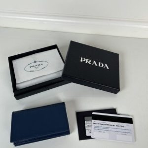 Replica Prada Saffiano Wallet Blue - authentic-look luxury purse replica