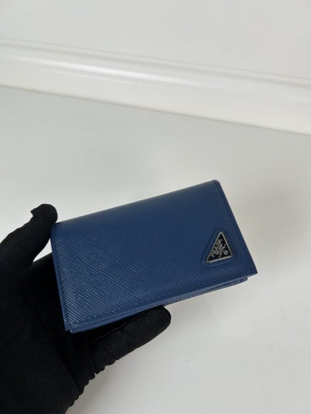Replica Prada Saffiano Wallet Blue - top-rated replica designer bag
