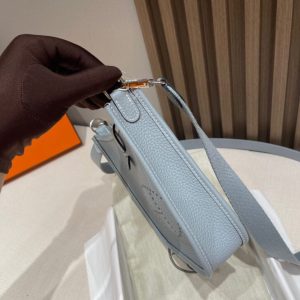 Replica Hermes Evelyne II TPM Linen BLue - premium 1:1 fake handbag model