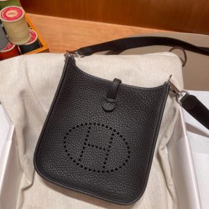 Replica Hermes Evelyne II TPM Black Strap - top-rated replica designer bag
