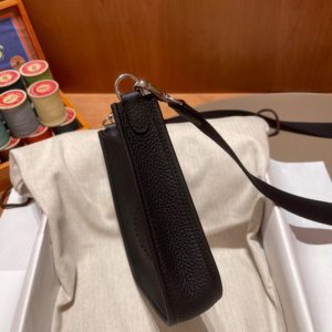 Replica Hermes Evelyne II TPM Black Strap - authentic-look luxury purse replica