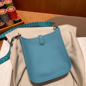 Replica Hermes Evelyne II TPM Blue - near-authentic luxury replica handbag
