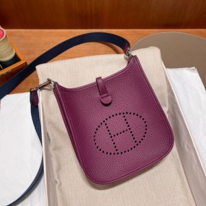Replica Hermes Evelyne II TPM Purple - best quality luxury bag dupe