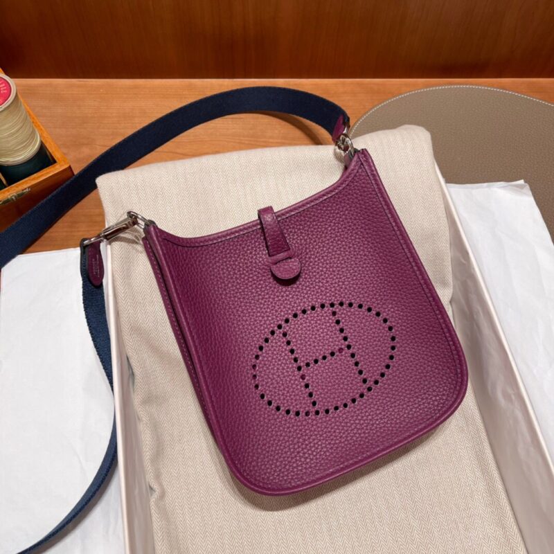 Replica Hermes Evelyne II TPM Purple - best quality luxury bag dupe