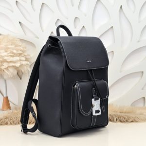 Replica Dior Saddle Backpack Black With Flap - 1:1 designer replica handbag