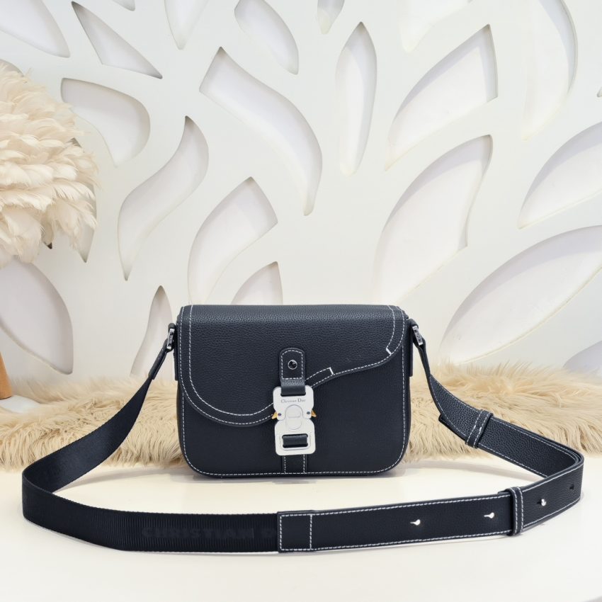 Replica Dior Saddle Messenger Bag Black - authentic-look luxury purse replica