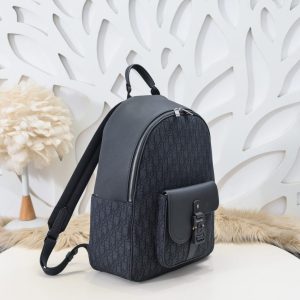 Replica Dior Saddle Zip Backpack Black - best quality luxury bag dupe