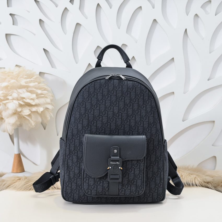 Replica Dior Saddle Zip Backpack Black - top-tier luxury replica shoulder bag