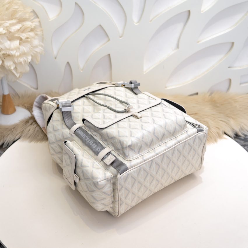 Replica DIOR Hit The Road Backpack White Diamond - near-authentic luxury replica handbag