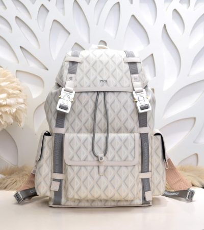 Replica DIOR Hit The Road Backpack White Diamond - 1:1 designer replica handbag