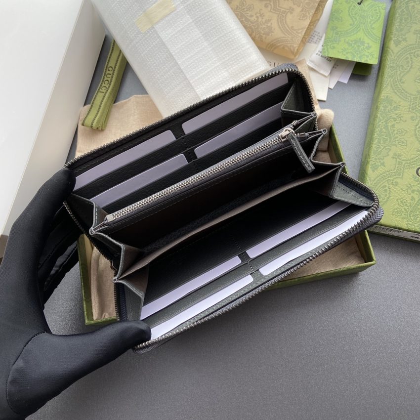 Replica Gucci Ophidia Zipper Wallet Grey - 1:1 designer replica handbag