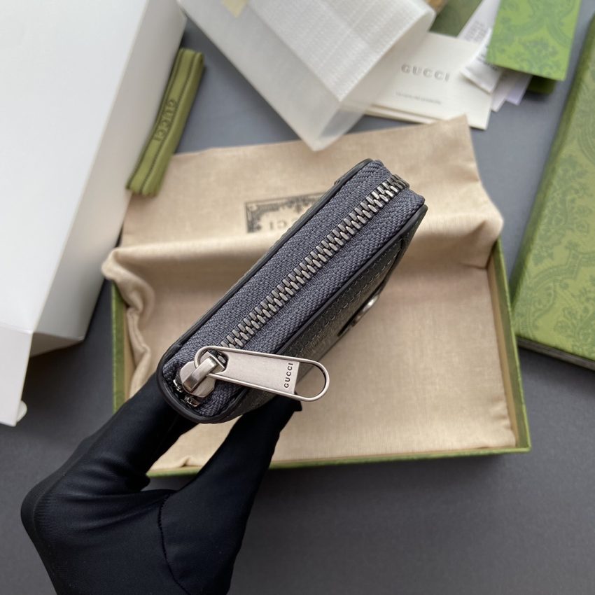 Replica Gucci Ophidia Zipper Wallet Grey - premium 1:1 fake handbag model