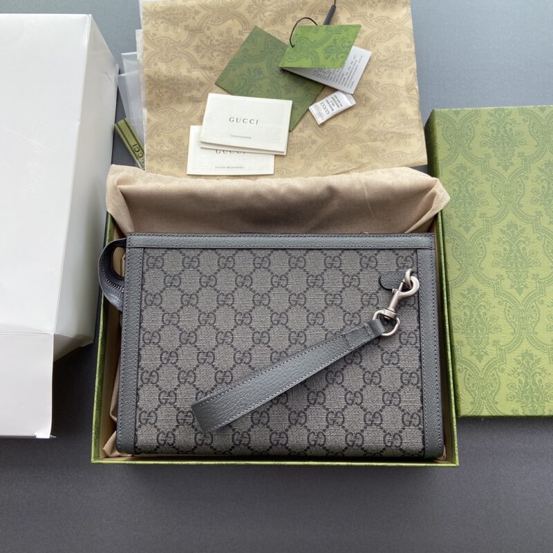 Replica Gucci G Ophidia Clutch Grey - top-tier luxury replica shoulder bag