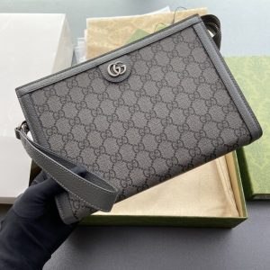 Replica Gucci G Ophidia Clutch Grey - authentic-look luxury purse replica