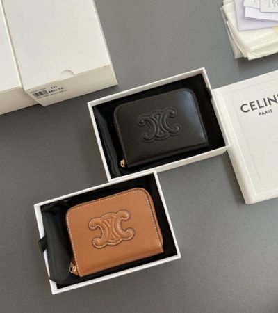 Replica Celine Triumphe Small Zippy Wallet - authentic-look luxury purse replica