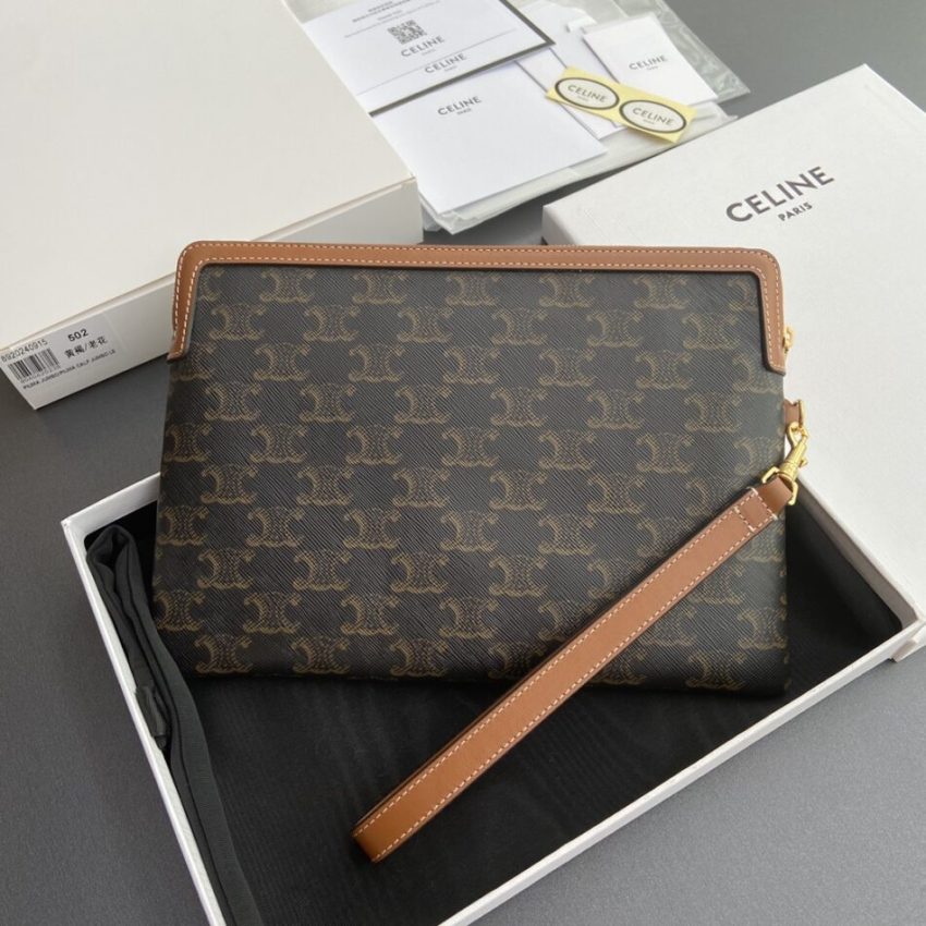 Replica Celine Triumphe Clutch Brown - elite superclone designer purse