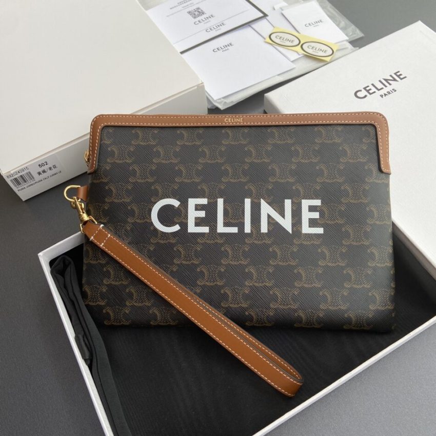 Replica Celine Triumphe Clutch Brown - high-end fake designer purse